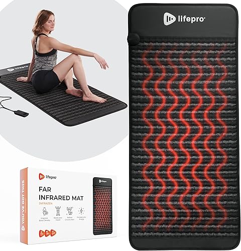 Lifepro Alfombrilla de infrarrojo lejano de 74 pulgadas de longitud completa Alfombrilla plegable con almohadillas térmicas de infrarrojos lejanos