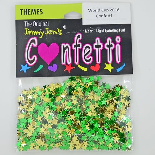 Miniatura 3 de Copa Mundial de Confeti - Estrella 14" Verde, Oro para Australia, Brasil, Brasil - 12oz - #6107