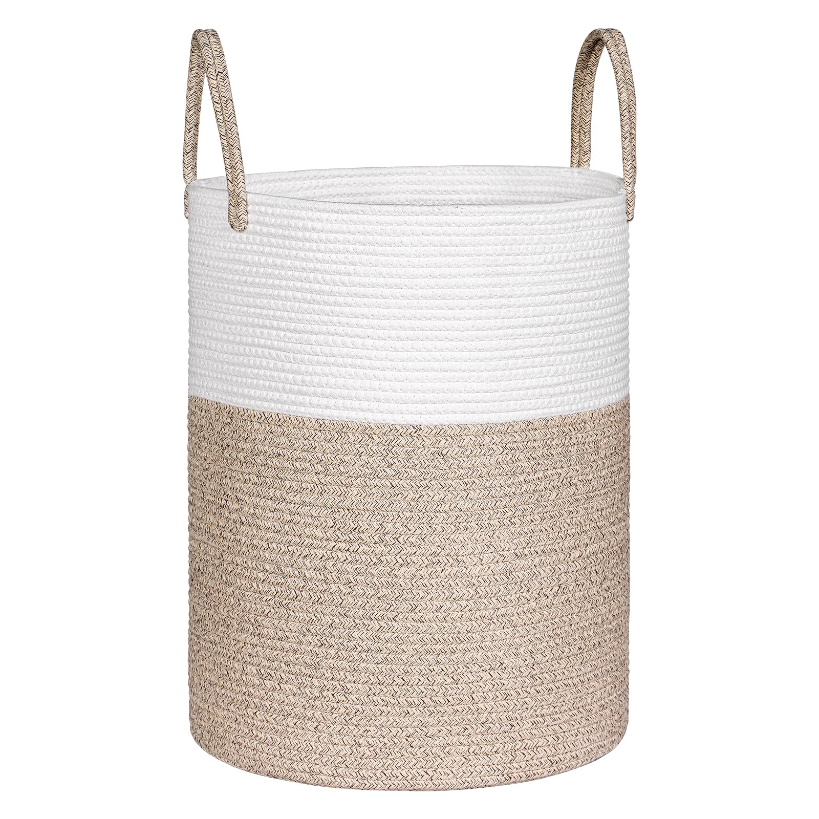 Univivi Extra Large Laundry Basket, 58L Foldable Blanket Baskets, Woven Storage Baskets with Sturdy Handle