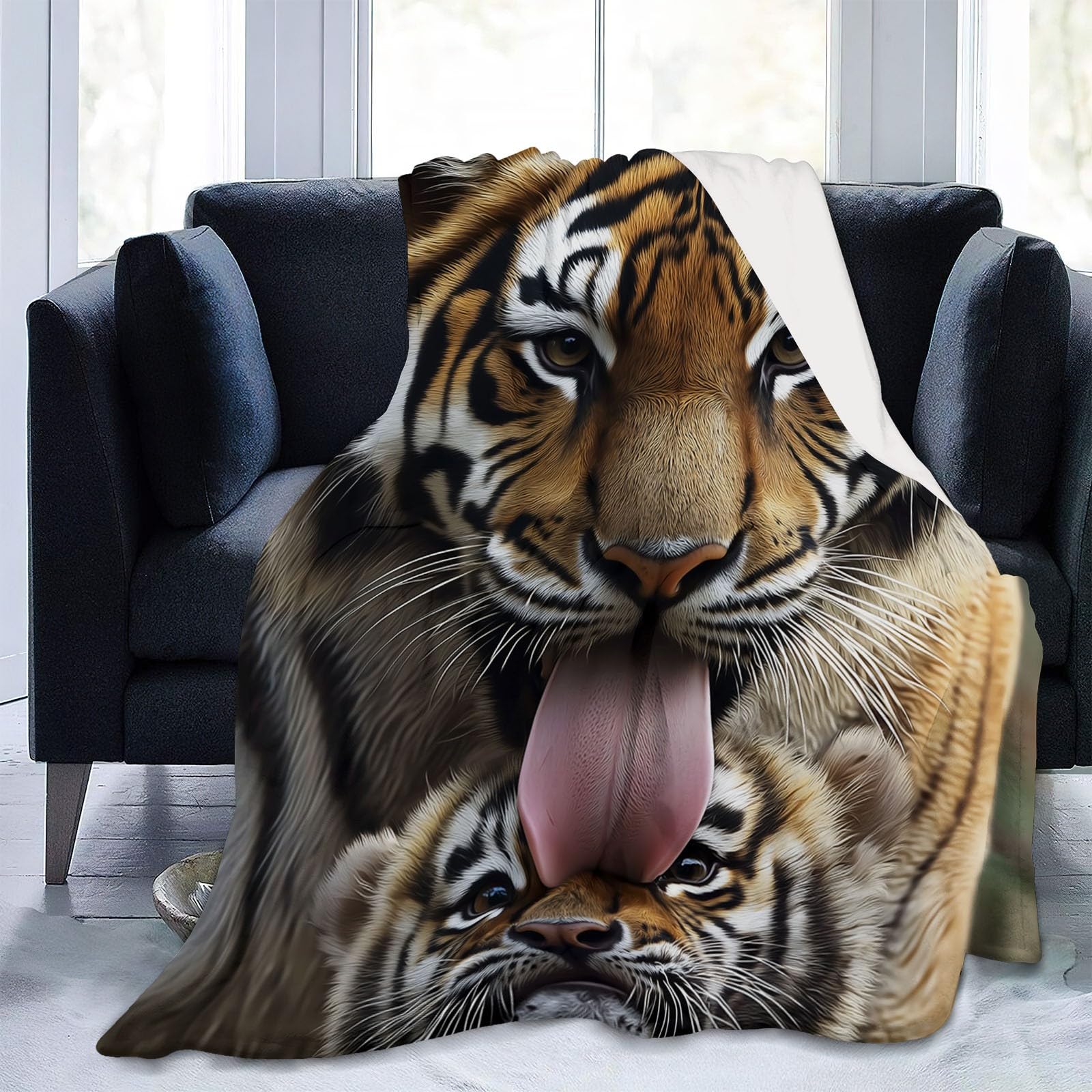Manta Franela para Cama Manta para Sofá Suaves 100% Microfibra Grande Broncearse Flannel Blanket Lindo Animal de Cerca Manta Invierno Calentitas 200 x 200 cm