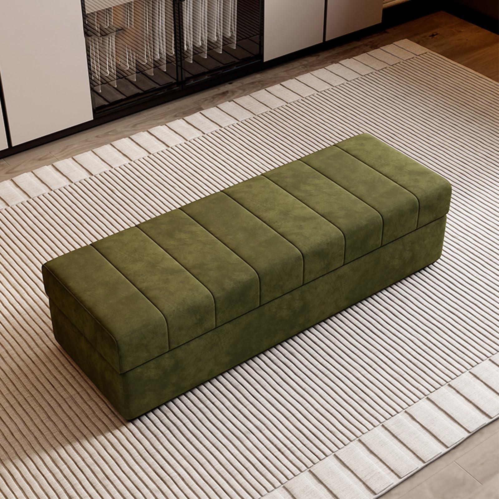 GDMDPTE Recular Shoe Sto Bench with Metal Support Multifunctal Ottoman for Bedroom Entryway Foot of Bed Cat Scratching Post Slish and Space-Saving nizer