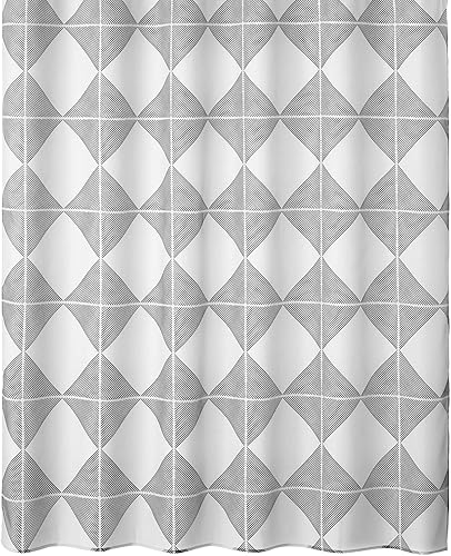 mDesign Cortina de ducha de tela, estilo granja, lavable a máquina, ojales reforzados de calidad para baño, baño de invitados, puestos, bañeras,