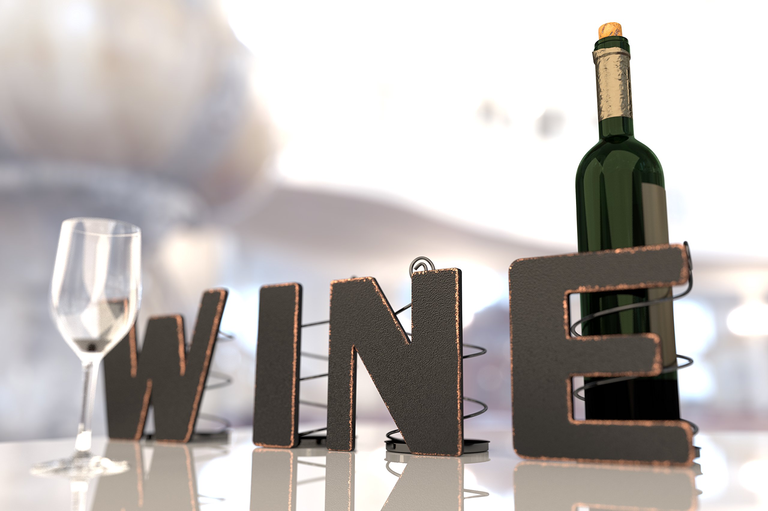 HouseVines Support Mural En Forme De Lettre De Vin En Forme De Bouchon De Liège En Métal Avec Monogramme - Cadeau Pour Les Amateurs De Vin (N