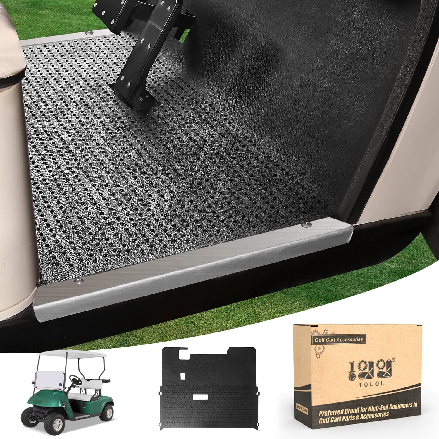 10L0L Golf Cart Floor Mat Full Coverage Factory Floormate Fits EZGO TXT 1996-up Gas and Electric Replace OEM# 70048-G01, 70663-G01, 70663-G02, 70995-