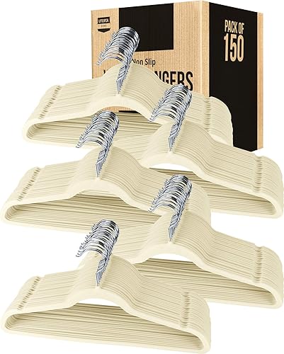 Vista 121 de Utopia Home - Perchas de terciopelo prémium, paquete de 30, traje negro antideslizante con gancho giratorio de 360 grados resistente