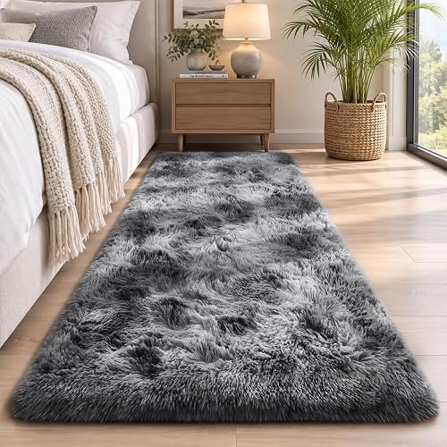 Sour Lemon Rugs Living Room 80x300cm, Grey Hall Runner rug for Bedroom