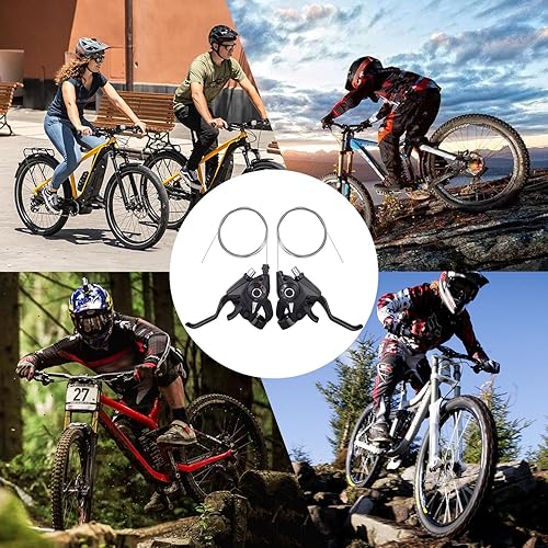 Vista 7 de TOBWOLF Palancas de freno de bicicleta, juego de palanca de cambios de bicicleta de montaña de 3 x 7 de 21 velocidades, kit de palanca de freno