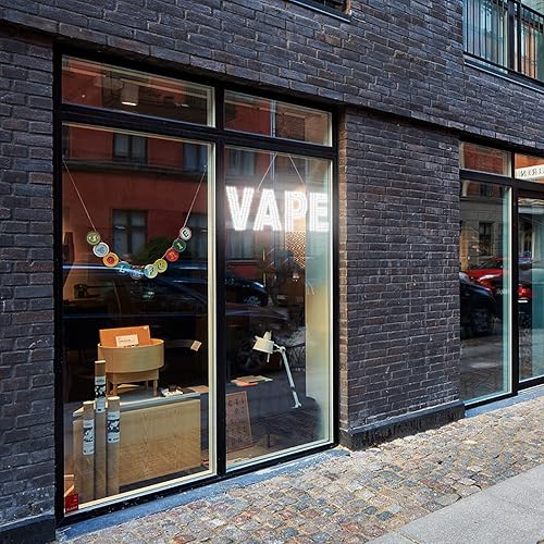 Miniatura 4 de Letrero VAPE LED grande de 30 x 10 pulgadas para tiendas de humo, diseño único superbrillante con instalación colgante, alta visibilidad para