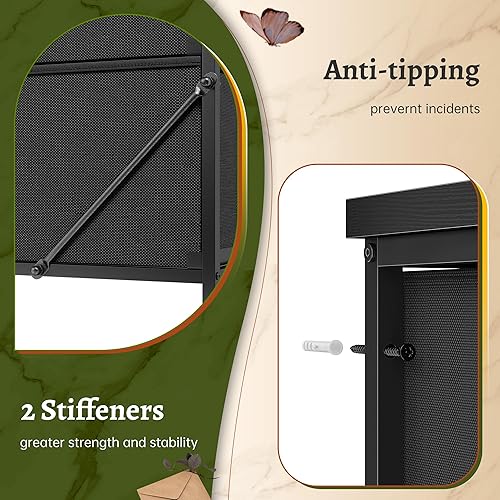 Miniatura 6 de EnHomee Cómoda de 51" de altura con 15 cajones, cómoda para dormitorio con estación de carga y luces LED y estante superior, cómodas de dormitorio