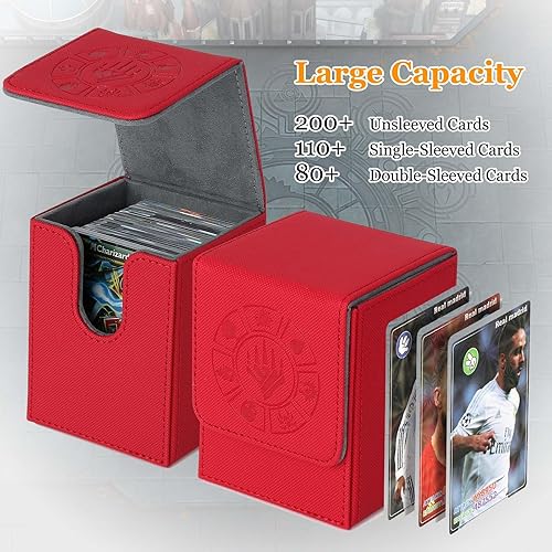 Miniatura 2 de Caja de cartas de almacenamiento para más de 110 unidades, caja de cartas MTG con 50 fundas para tarjetas, estuches coleccionables para Magic