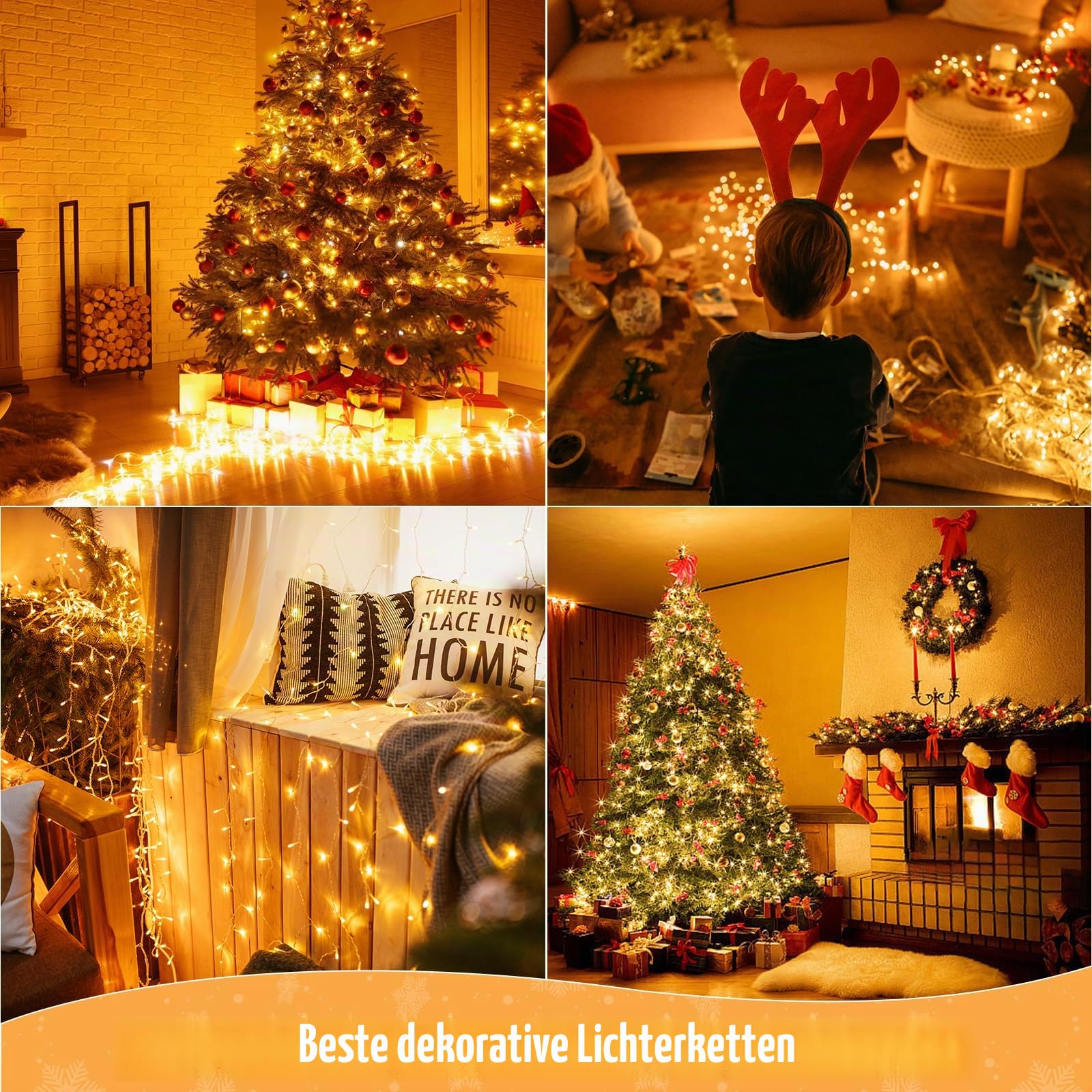 Elegear 1000 LEDs Lichterkette Außen 25M Weihnachtsbeleuchtung Strombetrieb Weihnachtsdeko 8 Modi Cluster Lichterkette Warmweiß für Innen Außen Neujahr Weihnachtsbaum Party Hotel Garten Hochzeit