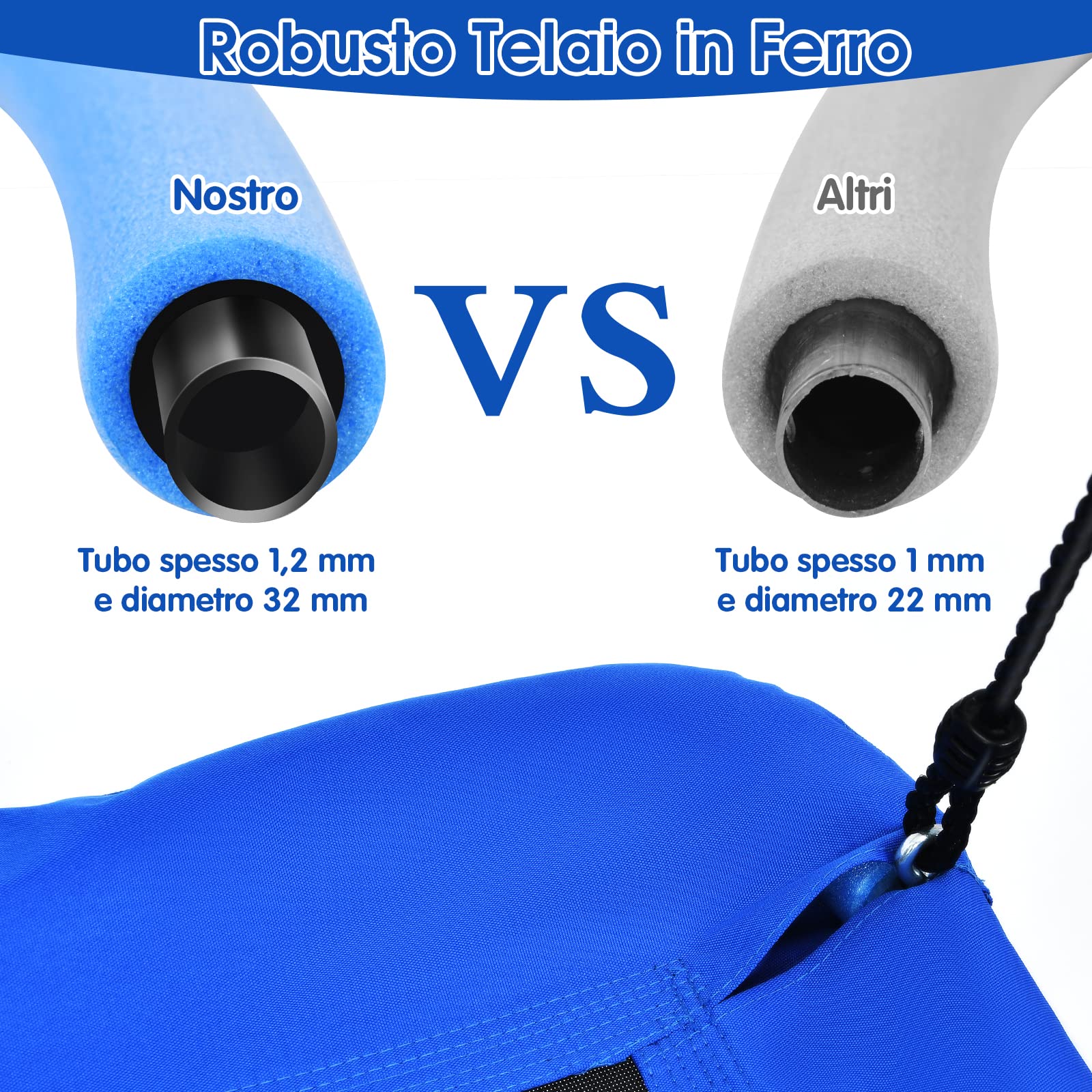 COSTWAY Altalena a Nido per Bambini Giardino, Con Telaio in Metallo, Regolabile in Altezza, Sedia Sospesa per Adulti Bambini, per Cortile Parco Giardino, Portata 150 kg (Blu)