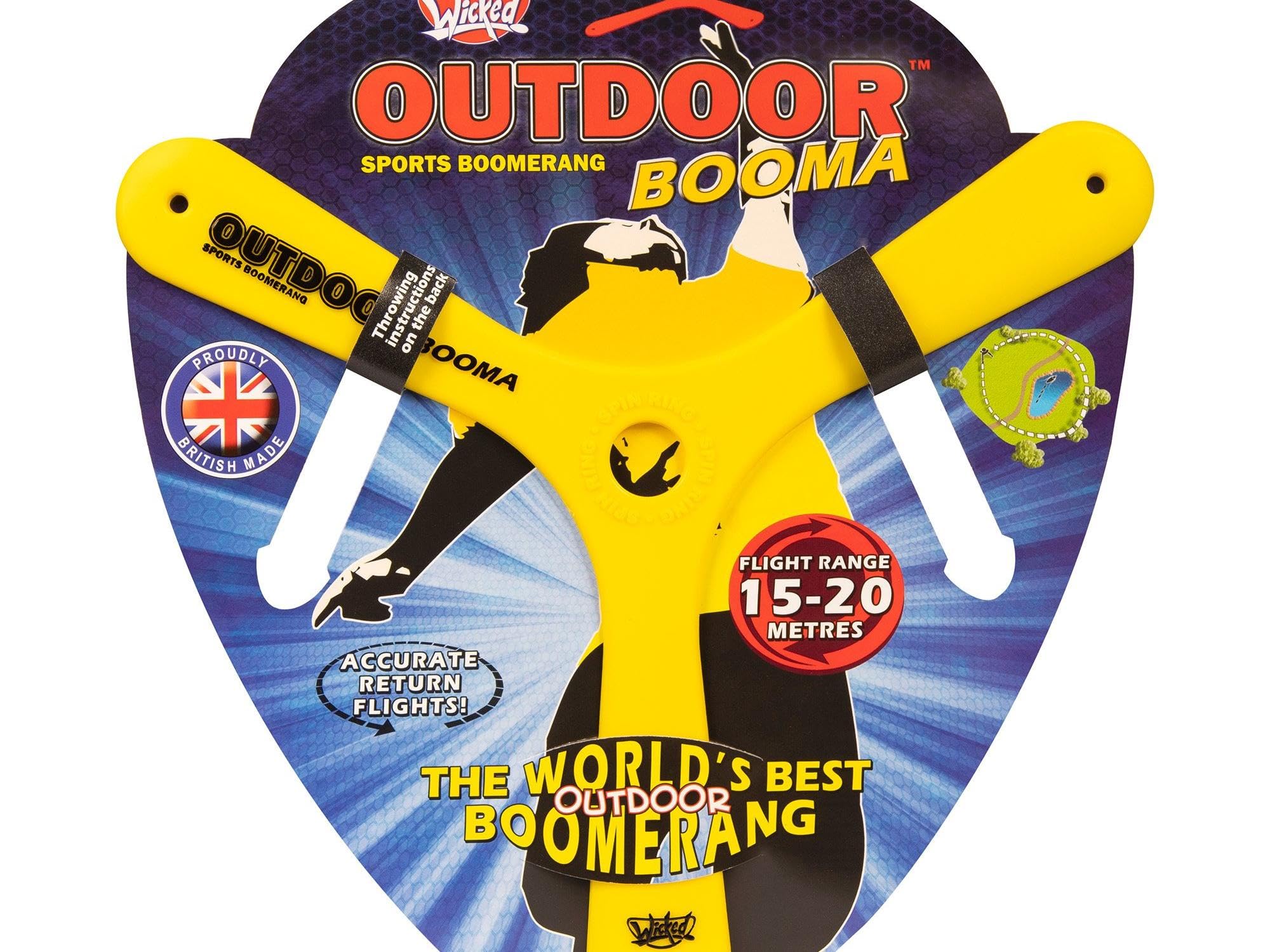 l&j Boomerang Aerodinamico in Polimero Ultraresistente – Ritorno Preciso, Lungo Raggio 15-20 Metri – Leggero, Flessibile, per Esterni, Adatto a Principianti e Esperti, Perfetto per Adulti e Ragazzi