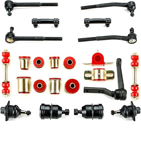 A-Resto-Parts - Kit de suspensión delantera de poliuretano rojo compatible con 1976-1979 Firebirds Trans Ams OEM piezas de repuesto Kit de 23 piezas