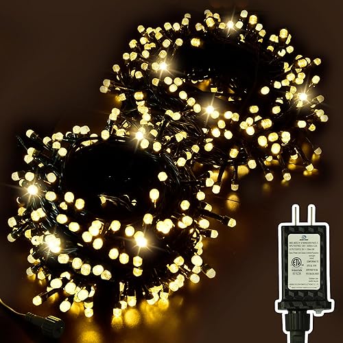 Miniatura 8 de ULG Paquete de 2 tiras de luces LED de Navidad de 186 pies, 500 luces LED extensibles impermeables con función de memoria, 8 modos, bombillas de