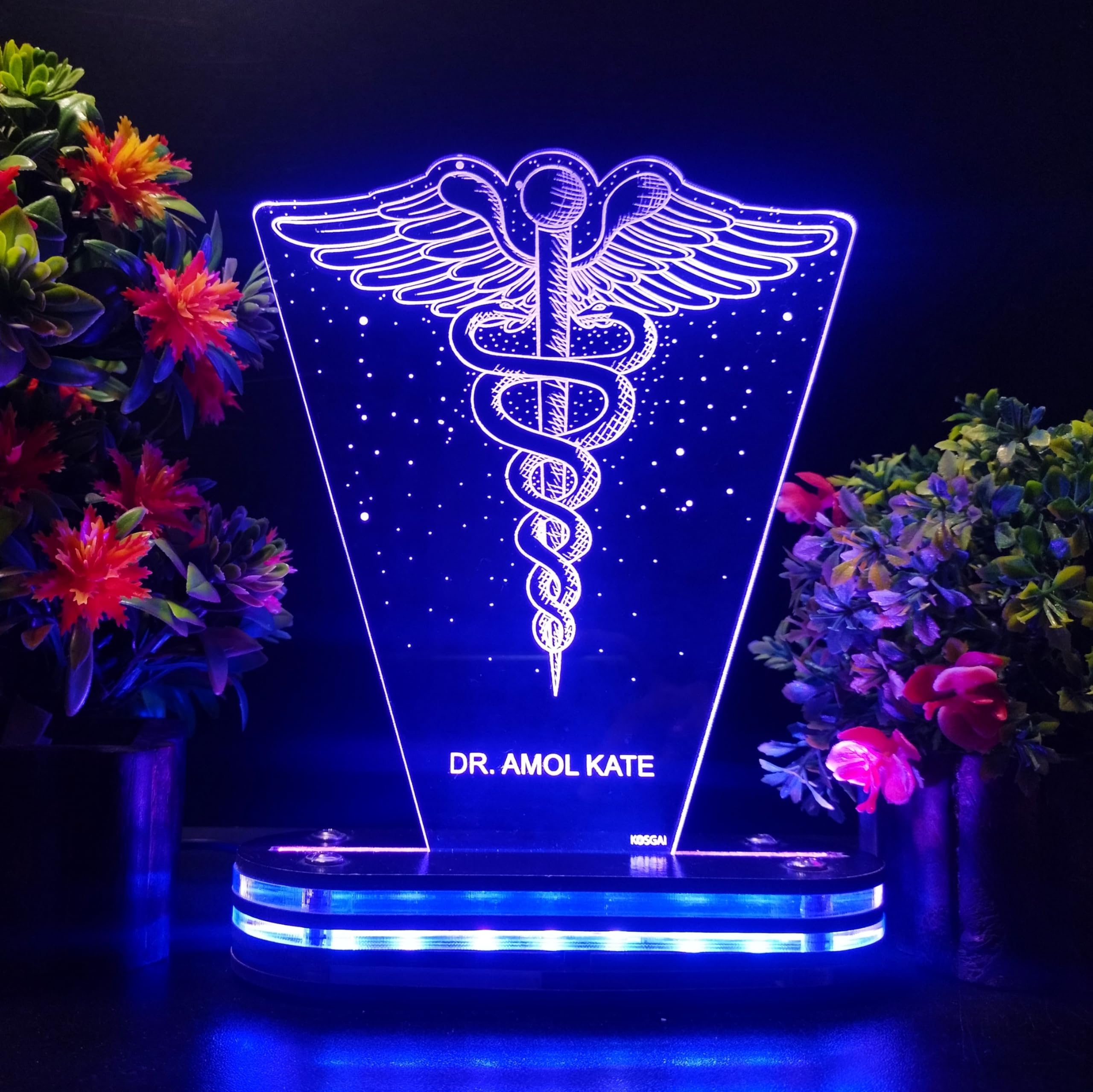 Acrylic Kosgai Multicolor Customized Gift For Doctors | Thank You Gift For Doctors | Personalized Birthday Gift For Doctors 3D Led Lamp With Name-image-47