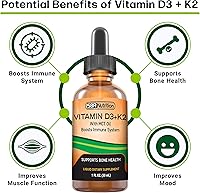 Vista 4 de SBR Nutrition D3+K2 y B12 Bundle Vitamina D3K2 (MK7) gotas líquidas, menta 1 oz Vitamina B-12 3000mcg gotas líquidas, 2 oz para adultos y niños