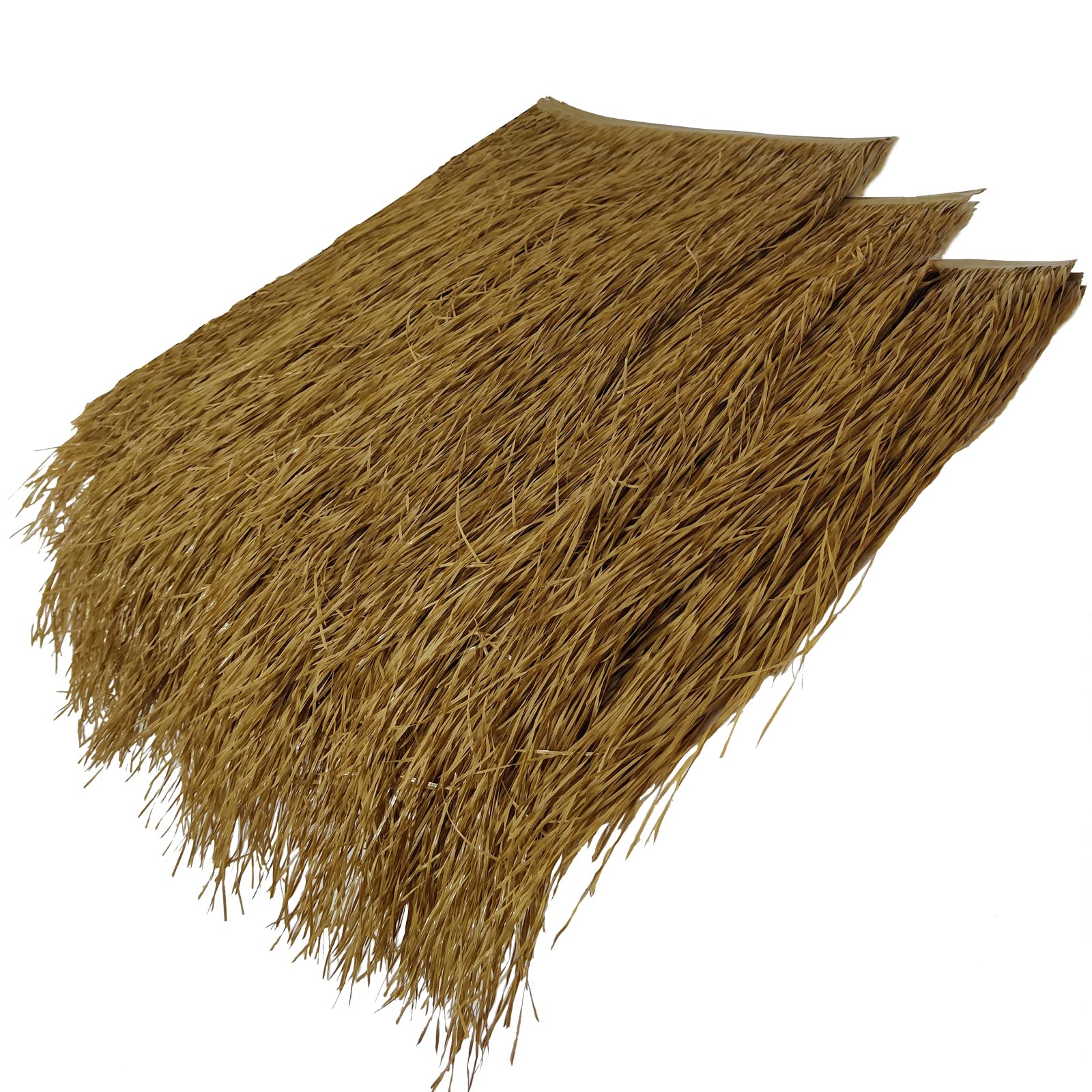 Simulation Thatch Tile Roof Hut Thatch Palm Artificial Thatch Plastic Have 15 Year Life, for Tiki Bar Garden Patio Deck Gazebos Wall House (Size: 6Pcs, Color: Fireproof Thatch)