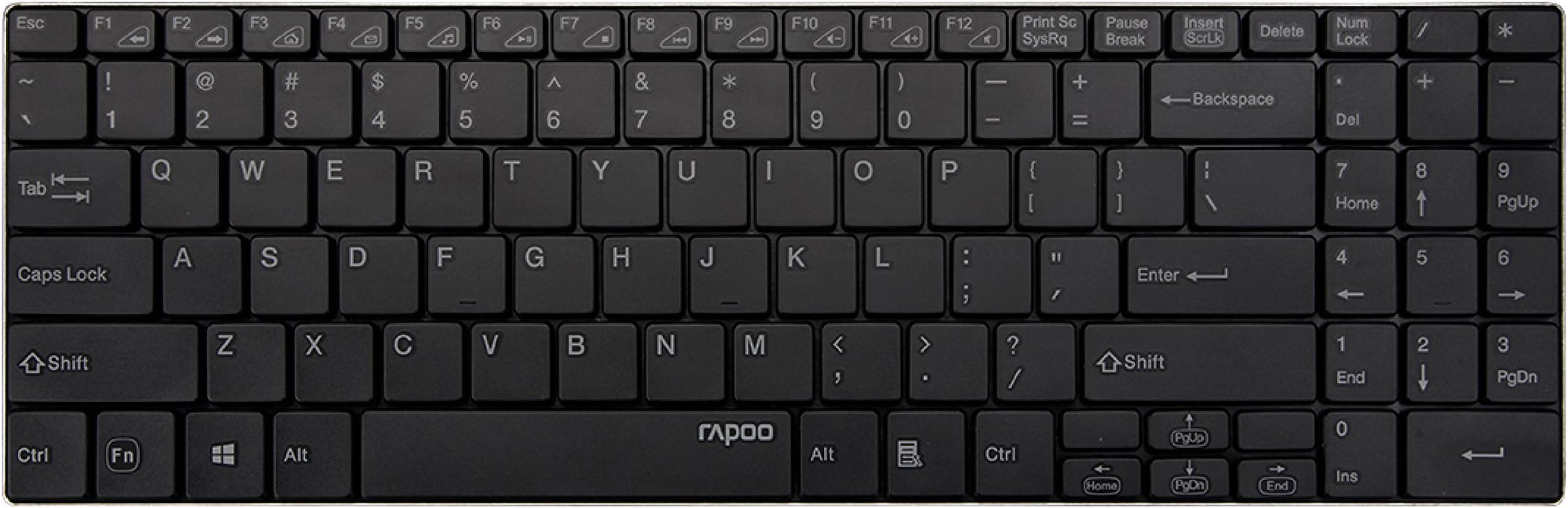 Rapoo E9070 2.4G Wireless Ultra Slim Keyboard, Black
