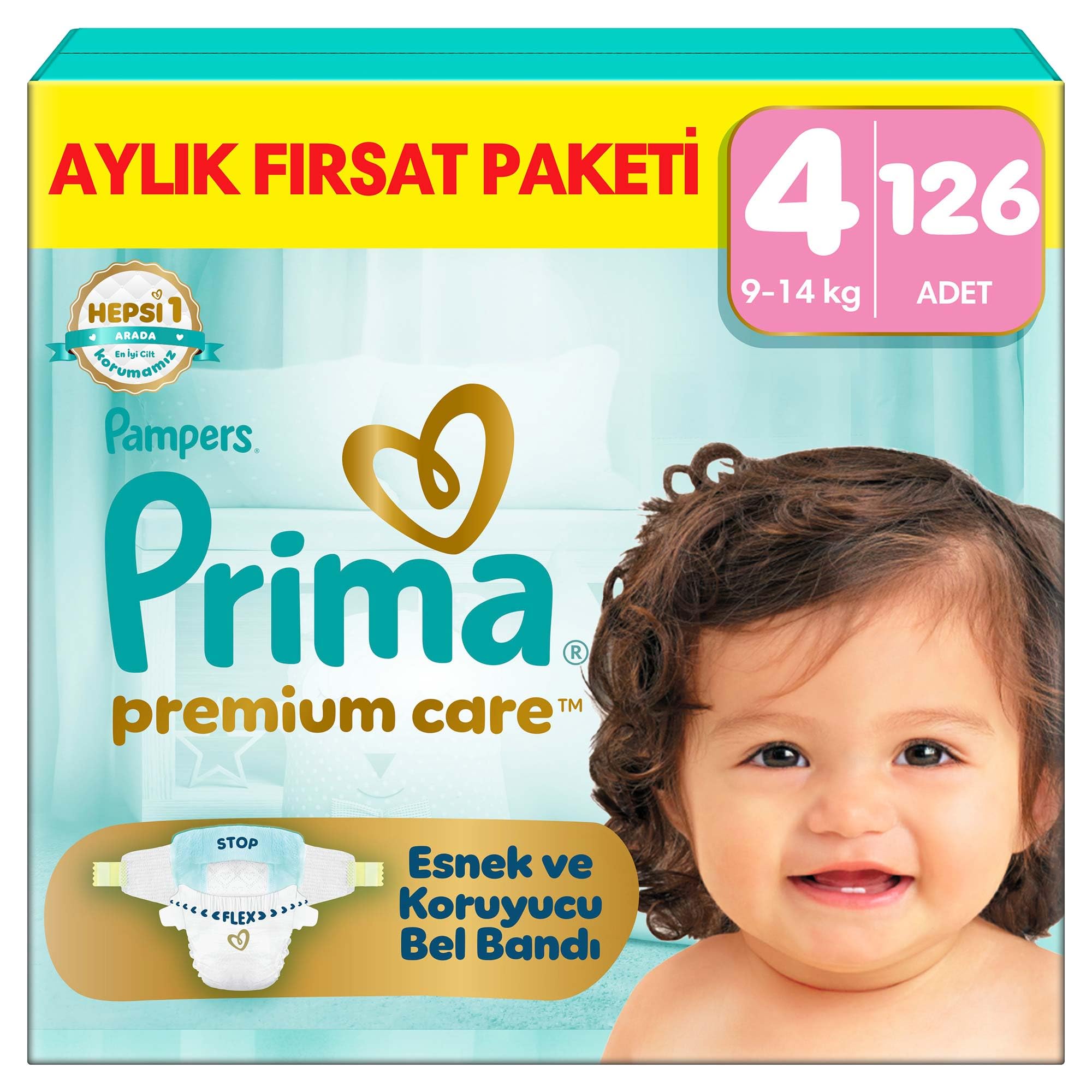 Prima Bebek Bezi Premium Care 4 Numara 126 Adet Aylık Fırsat…