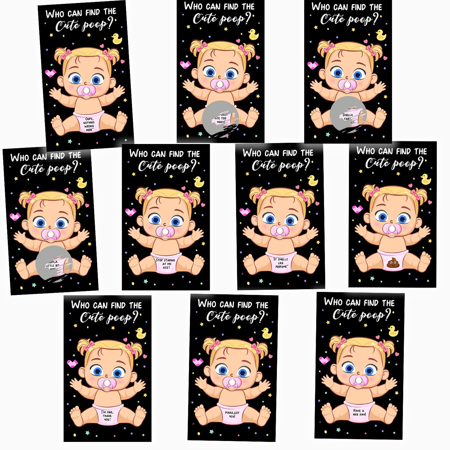Funny Baby Shower Scratch off Cards, Baby Shower Cards Lottery Tickets Decorations Cute Activity for Baby Shower Activity and Idea