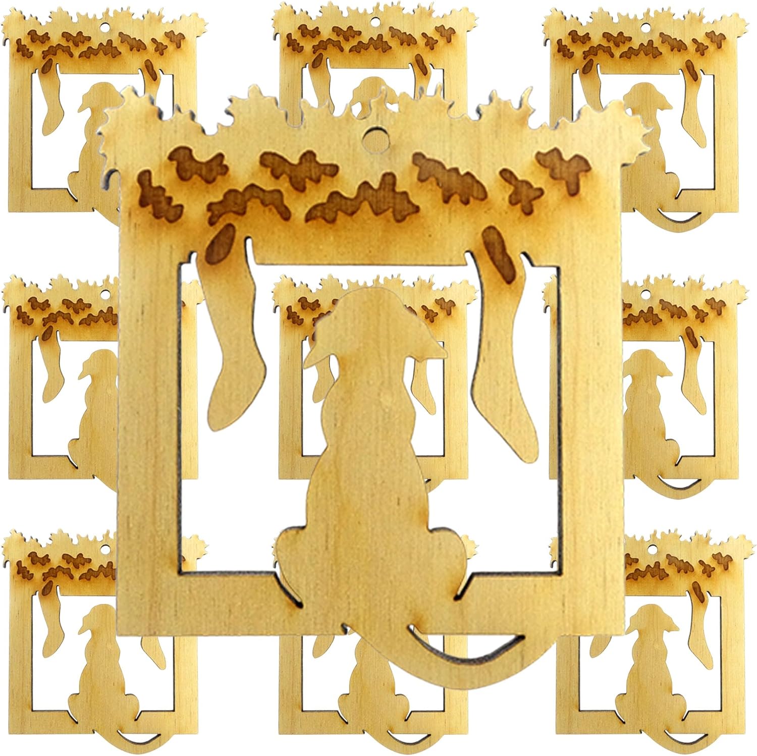 10PK Personalized Dog Christmas Ornaments for Christmas Tree, Keepsake Dog Owner Gifts for Owners, Sitters, Groomers, Men, Women