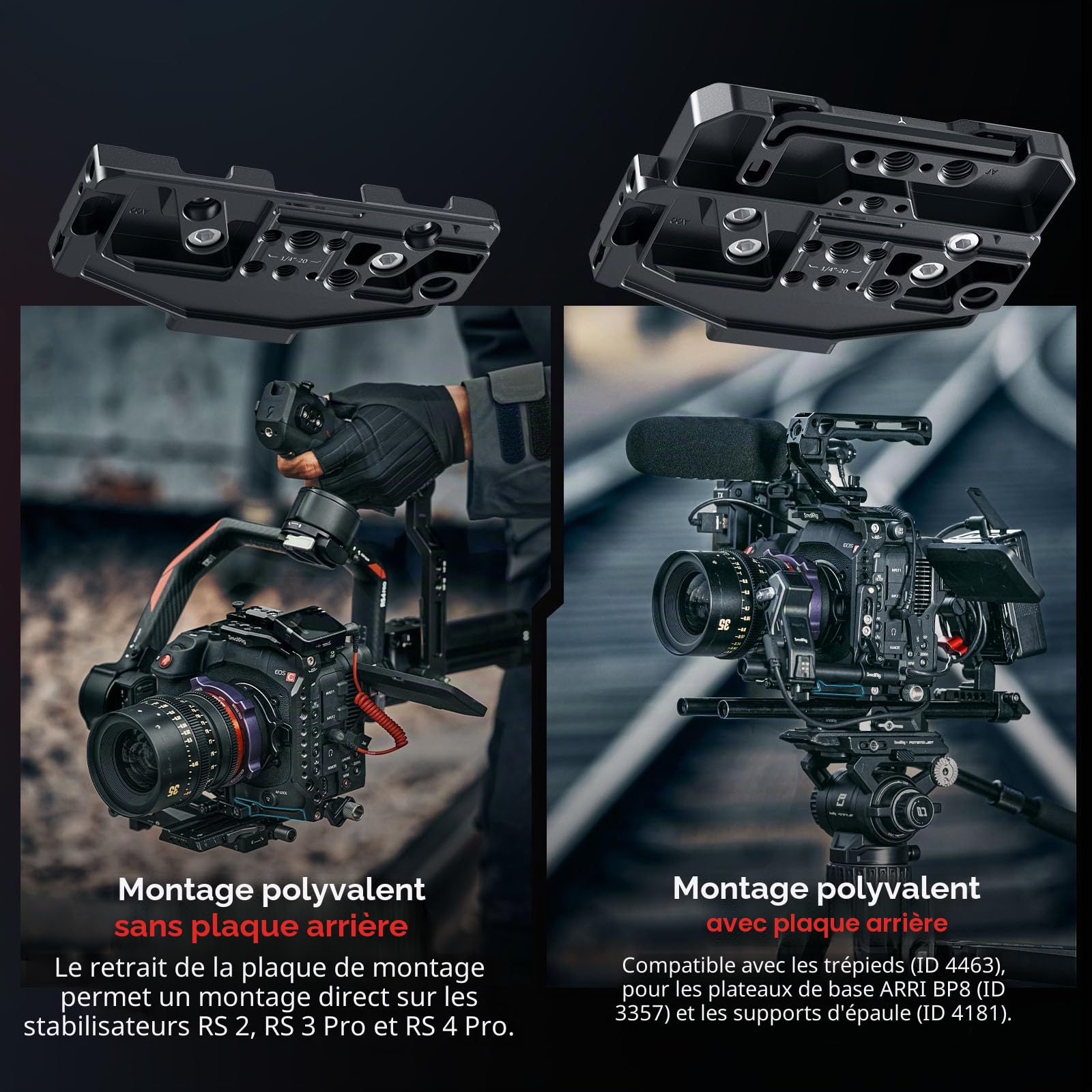 SMALLRIG Cage Kit pour Canon C80 Design modulaire avec plaque supérieure, latérale et inférieure, rail OTAN, support adaptateur d'objectif, pour pince HDMI, cage vidéo pour appareil photo avec griffe