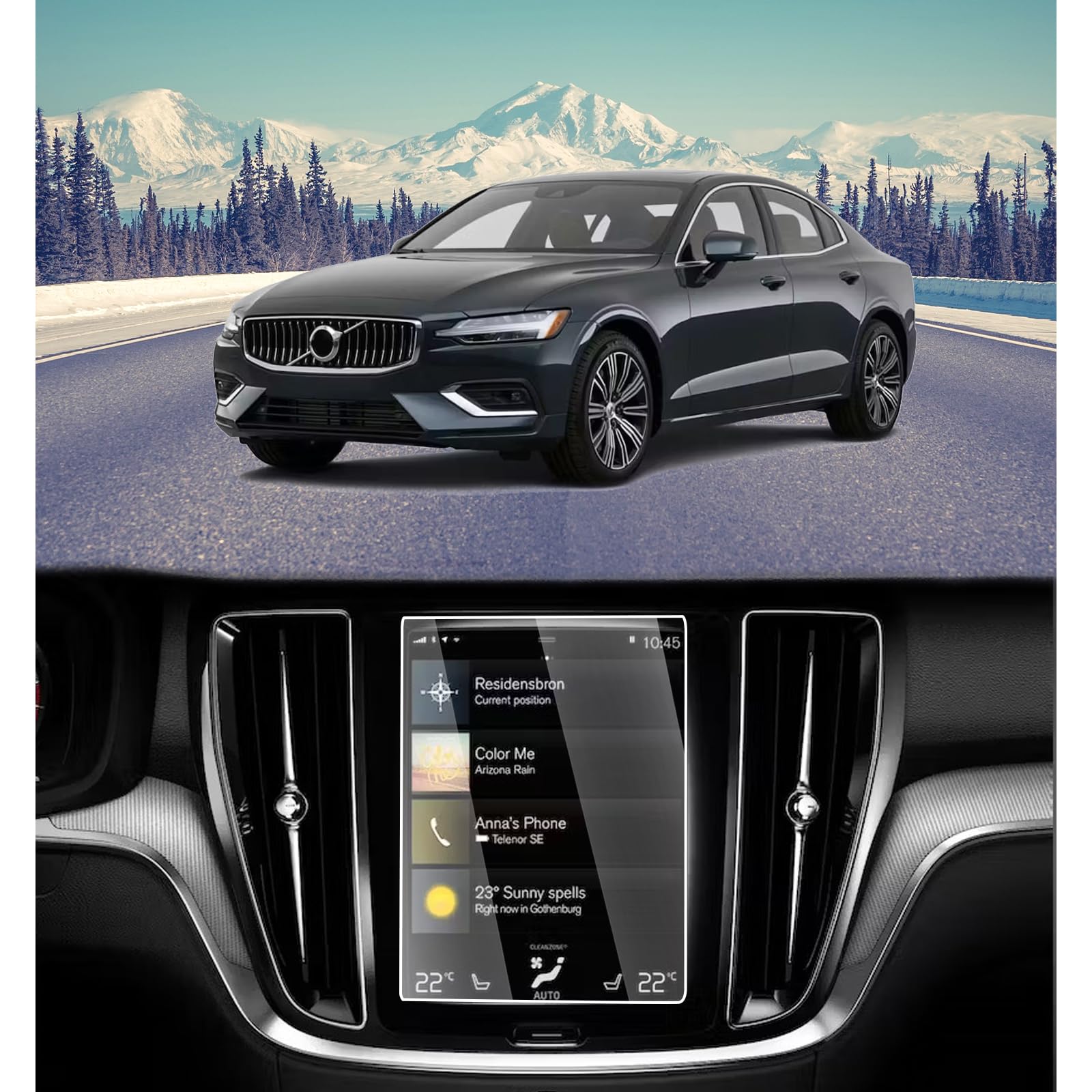 PXSWUXIE Tempered Glass Screen Protector for Volvo XC40 XC60 2018-2024 / XC90 16-24 / S60 S90 V60 19-24 / V90 17-24 8.7 Inch Touchscreen Protective