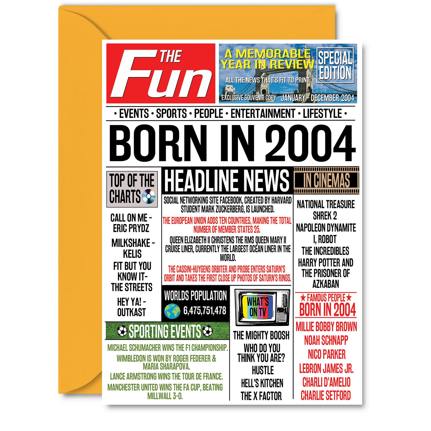 19th Birthday Cards for Men Women - Born In 2007 Newspaper - Happy 19 Birthday Card for Son Daughter Cousin Vintage Retro Back In 2007, 145mm Bday Greeting Cards — view 240