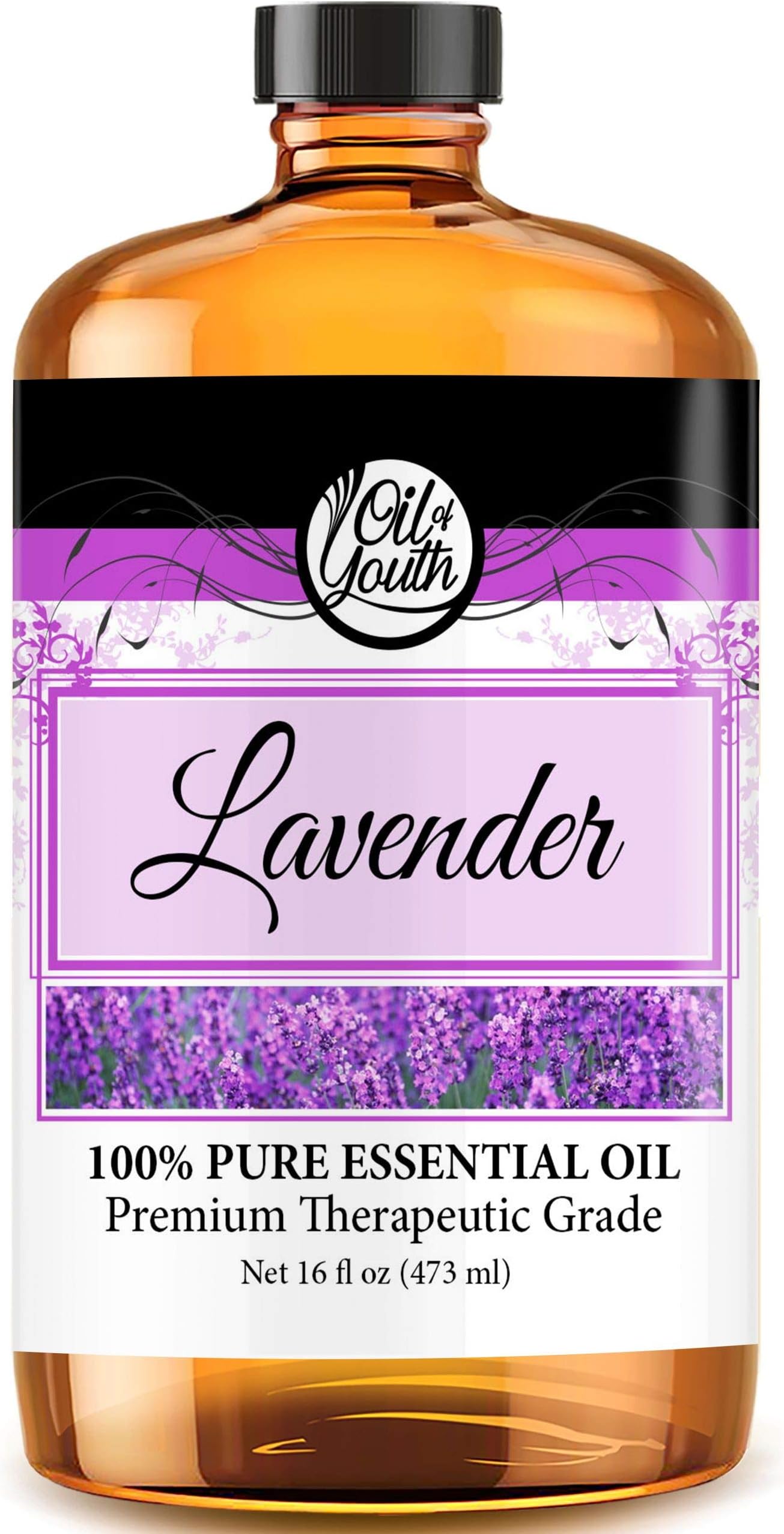 Lavender Essential Oil Pure for Diffuser, Aromatherapy, Calming & Relaxation (16oz Bulk)