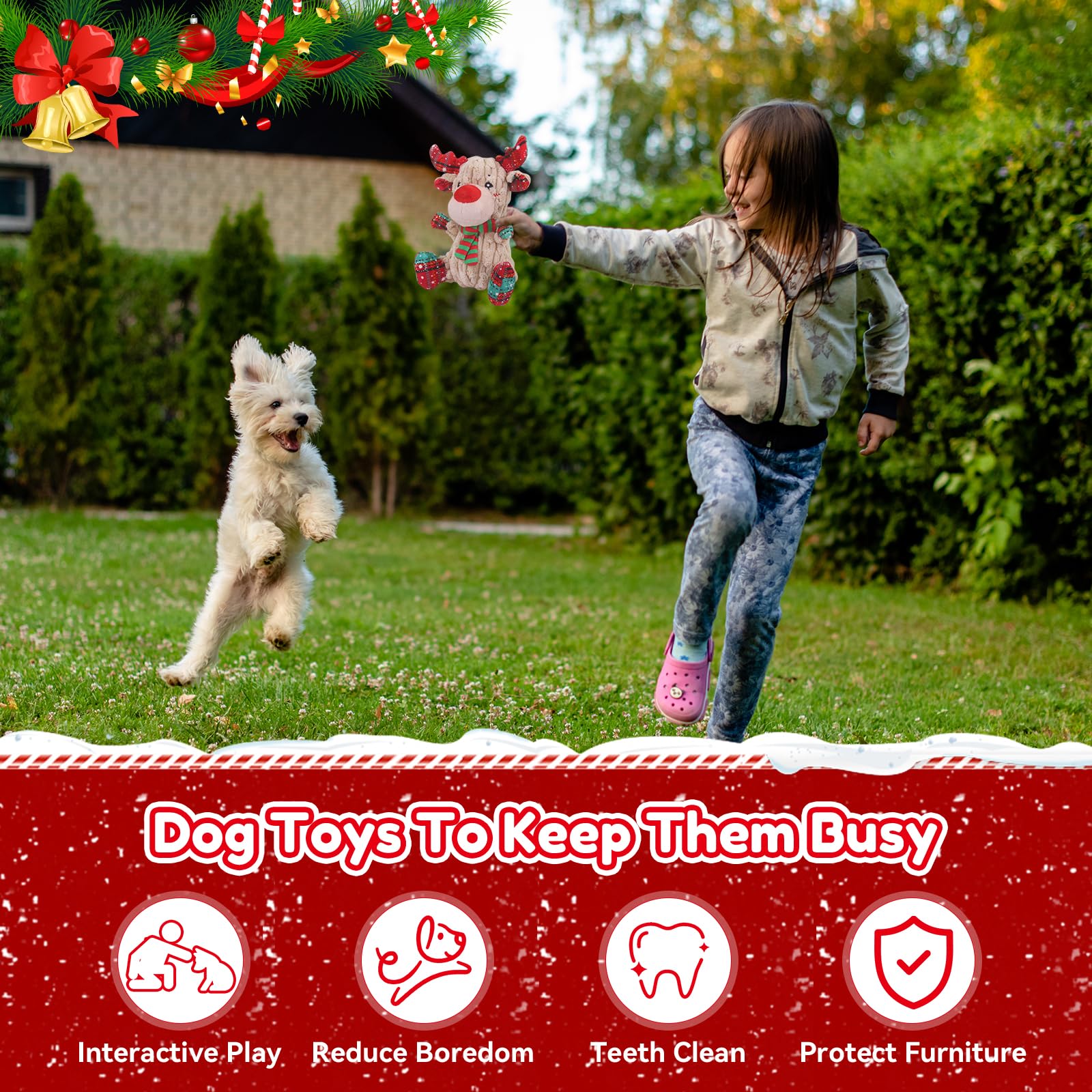 loncoldy Juguetes de Navidad para Perros