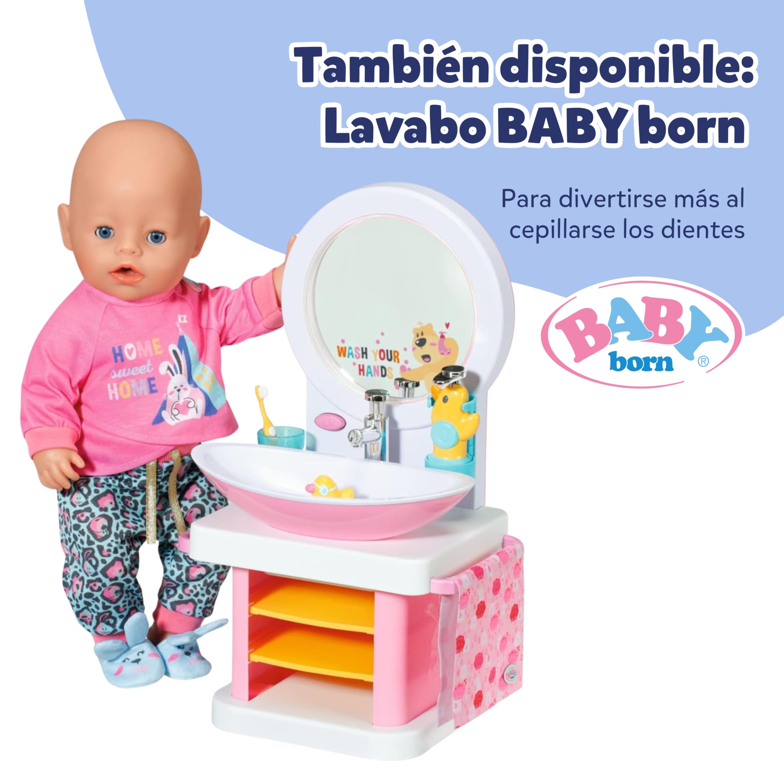 Bañera BABY born con Cambio de Color - función de Ducha y Sonido - Accesorios muñecas de 36 y 43 cm - Funciona también con Agua Real