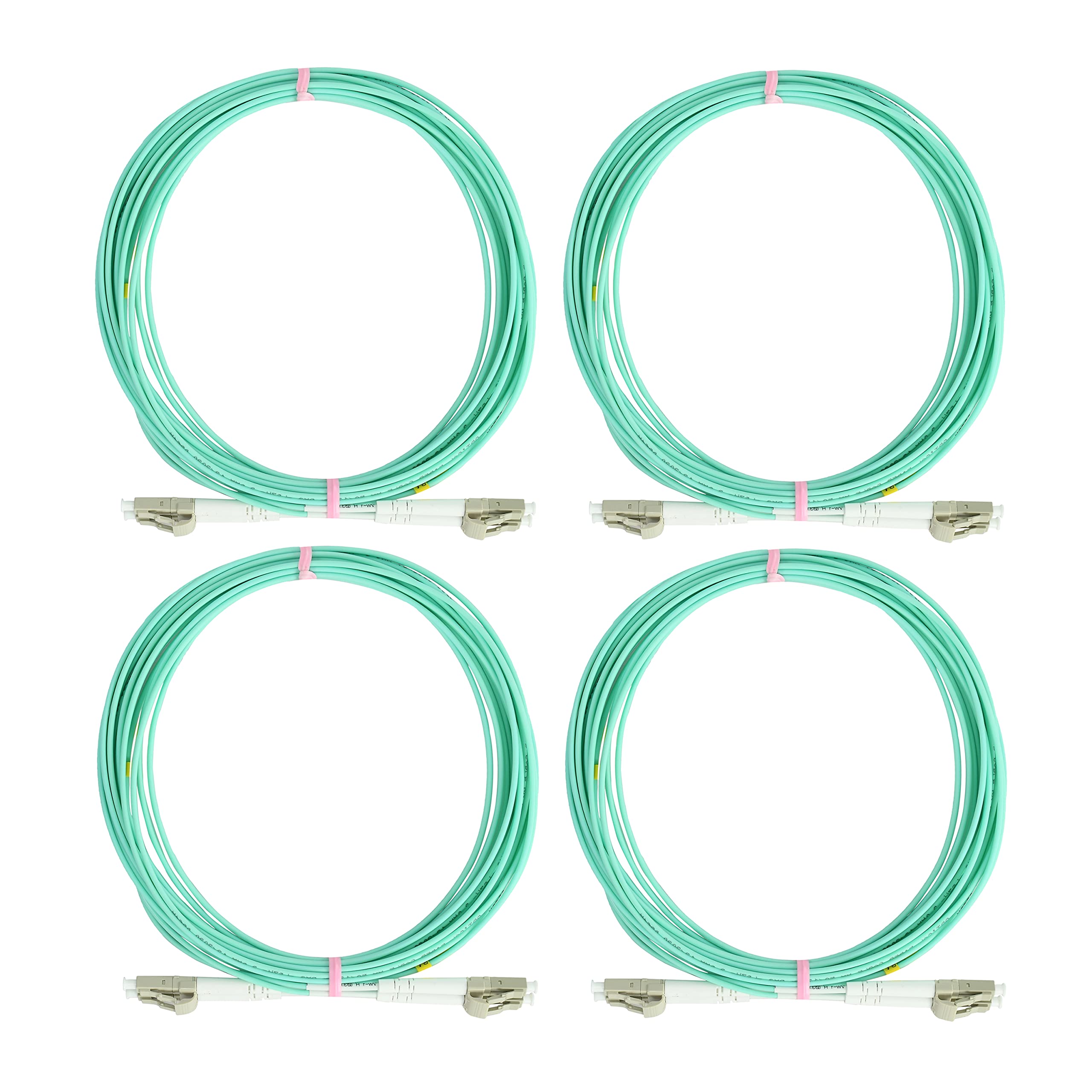 OpZonik 1M - 4Pack LC to LC Fiber Optic Patch Cable Multimode OM4 Duplex 50/125µm Optical Patch Cord 40G/100G Fiber Optic Cable LC-LC 1 Meter (3.2ft) Pack of 4
