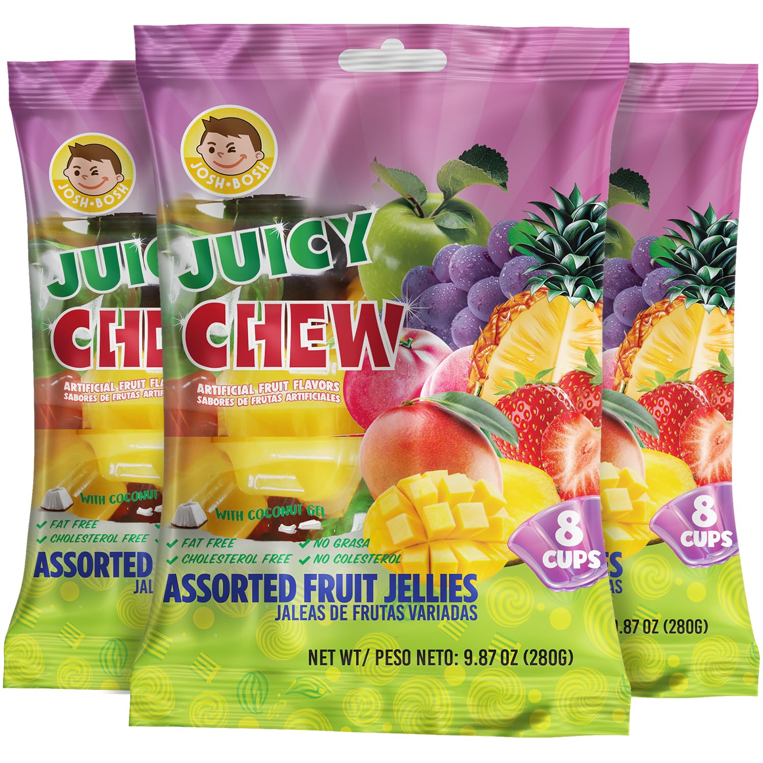 Amazon.com : Josh Bosh Juicy Chew Assorted Fruit Jellies 3-Pack