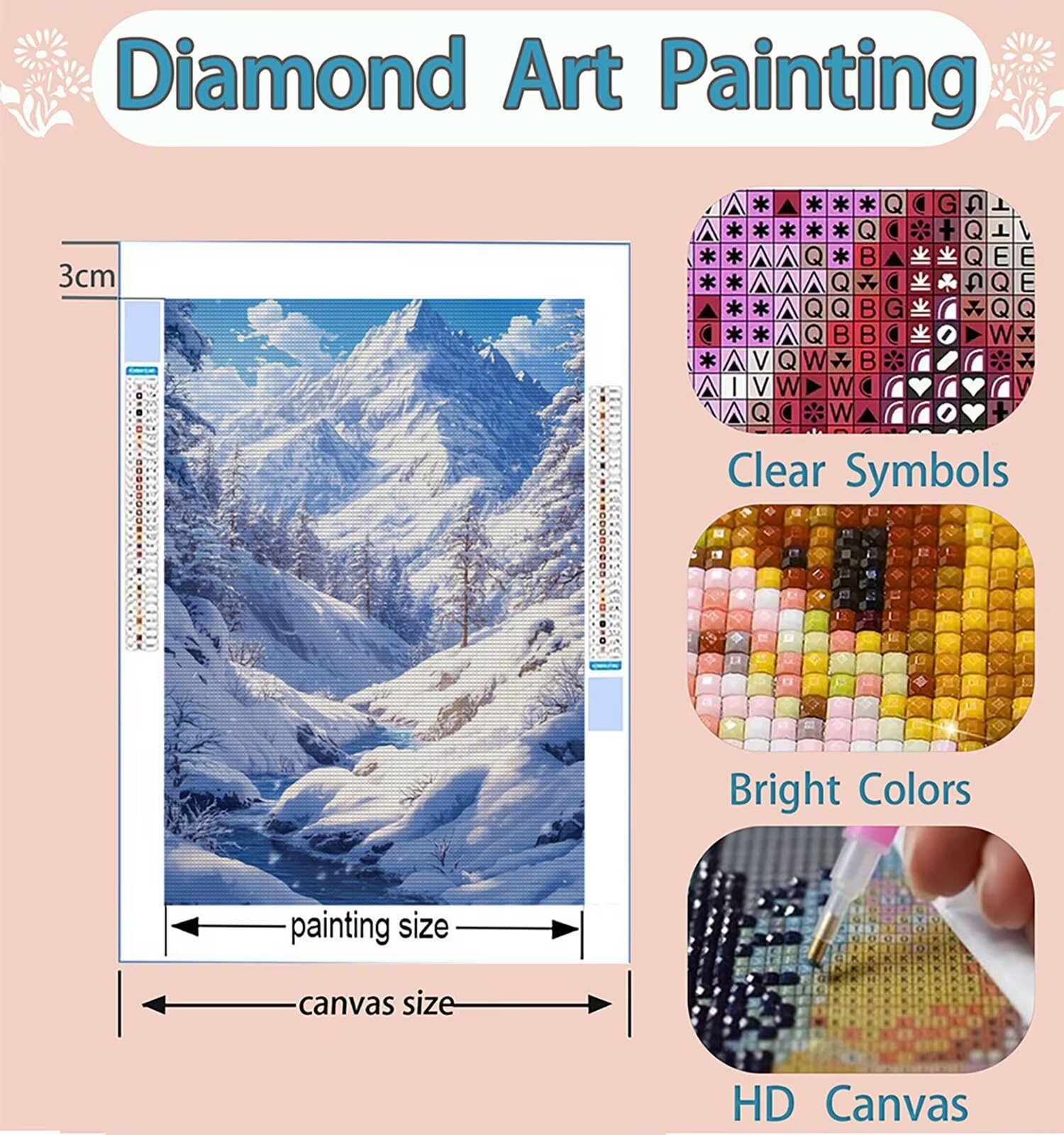 Malowanie diamentami Zima, DIY Drzewo Diamentowe Malowanie Dla Dorosłych Kompletny Zestaw, DIY Diamentowe Malarstwo Dla Dzieci Dla Początkujących, Zestawy do malowania diamentami Koraliki do dekoracji