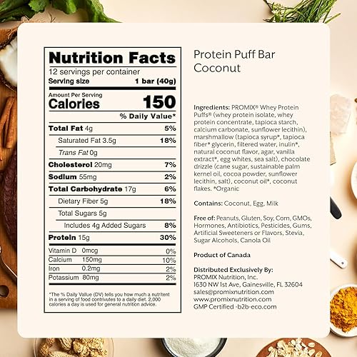 Miniatura 10 de ProMix Nutrition Barras de soplo de proteínas paquete de 12 unidades vainilla de Madagascar - Golosinas crujientes de malvavisco gran sabor y