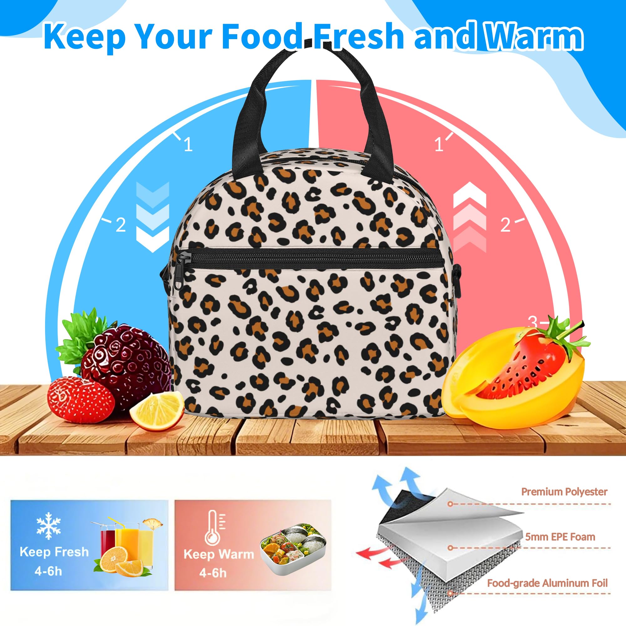 Gelasgo Leopard Insulated Lunch Bag - Image 4