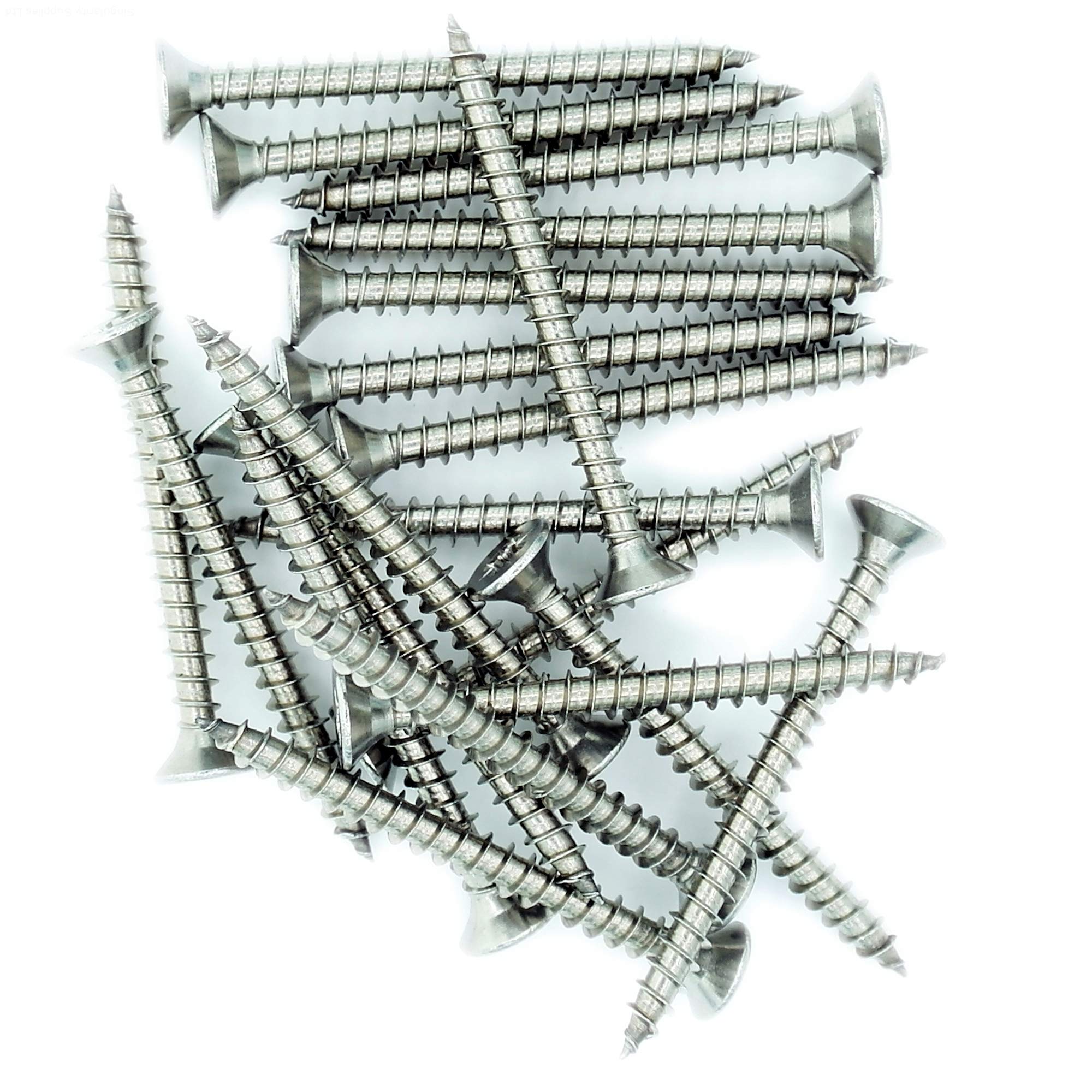 Singularity Supplies No.4 X 0.8 (3Mm X 20Mm) Pozi Countersunk Chipboard Screw - Stainless Steel (A2) (Pack Of 20)
