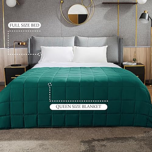 Miniatura 6 de CYMULA Manta con peso para niños, 5 libras, 36 x 48 pulgadas, tamaño pequeño, color verde oscuro, manta refrescante de 36 x 48 pulgadas, 5 libras