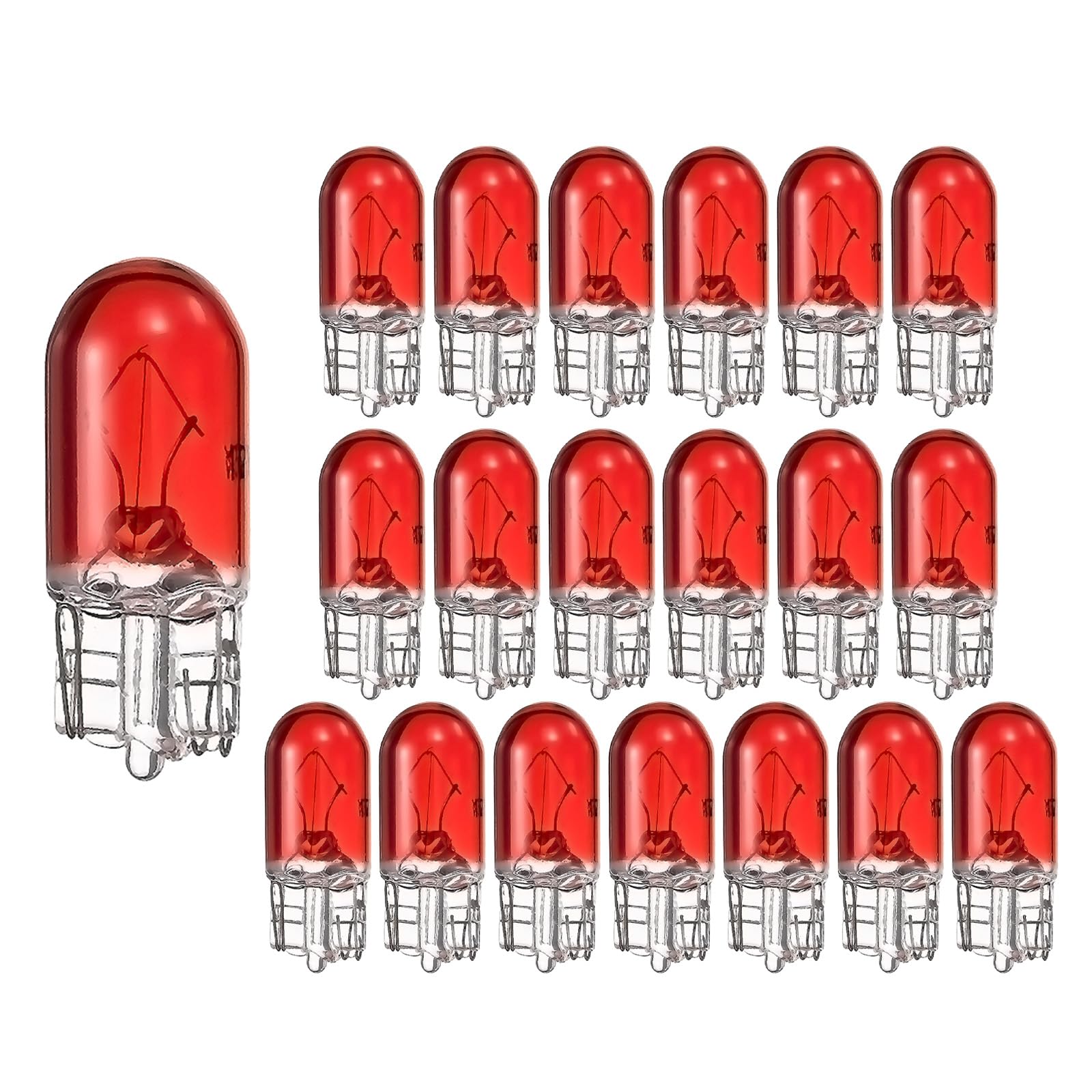 VIAPUICE T10 Wedge Base Bulb Replacement, 12V 5W Red 20Pcs