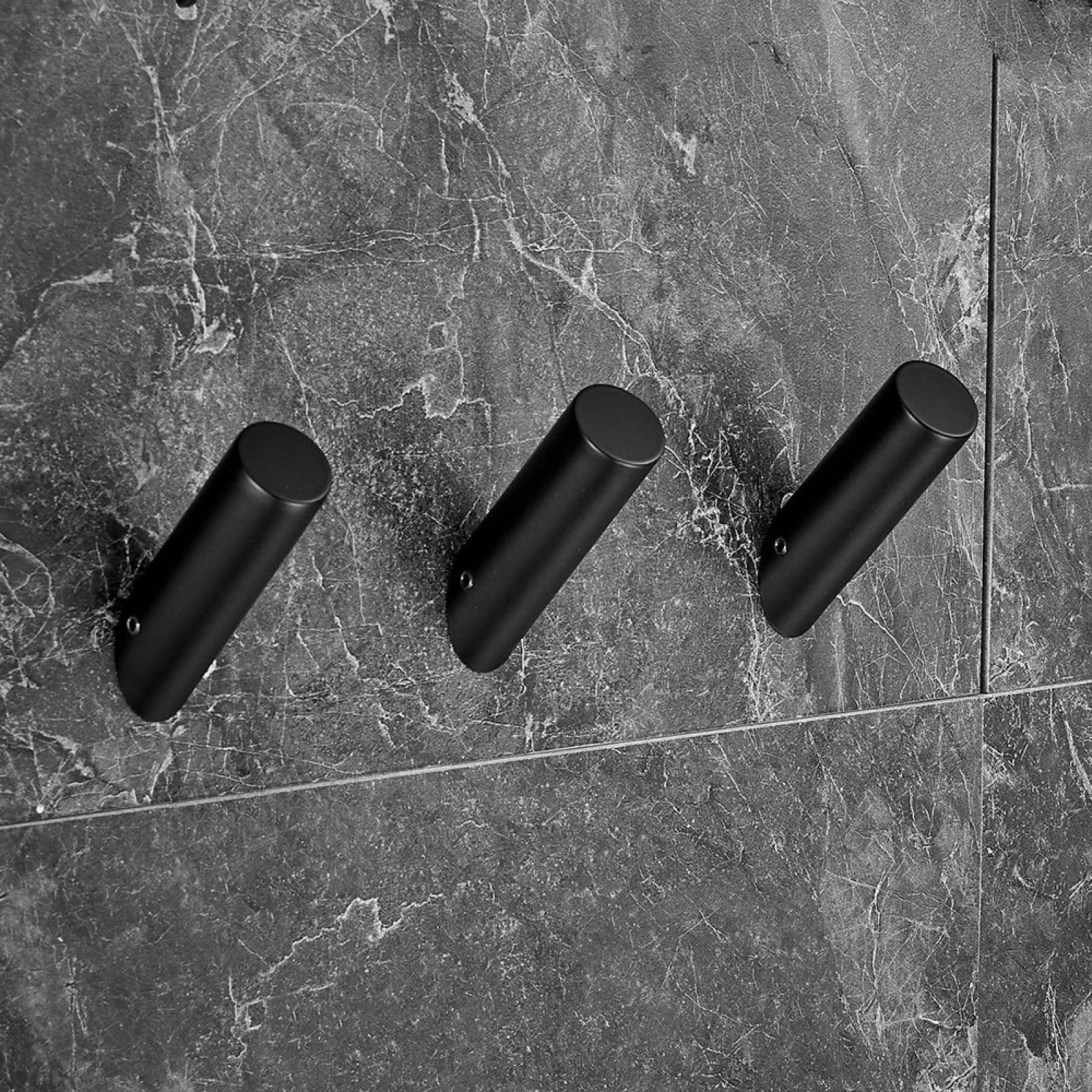 Salle de Bain Pendentif WC vêtements Crochet Crochet Crochet Manteau Crochet Simple, Crochet Diagonal Rond Noir 3