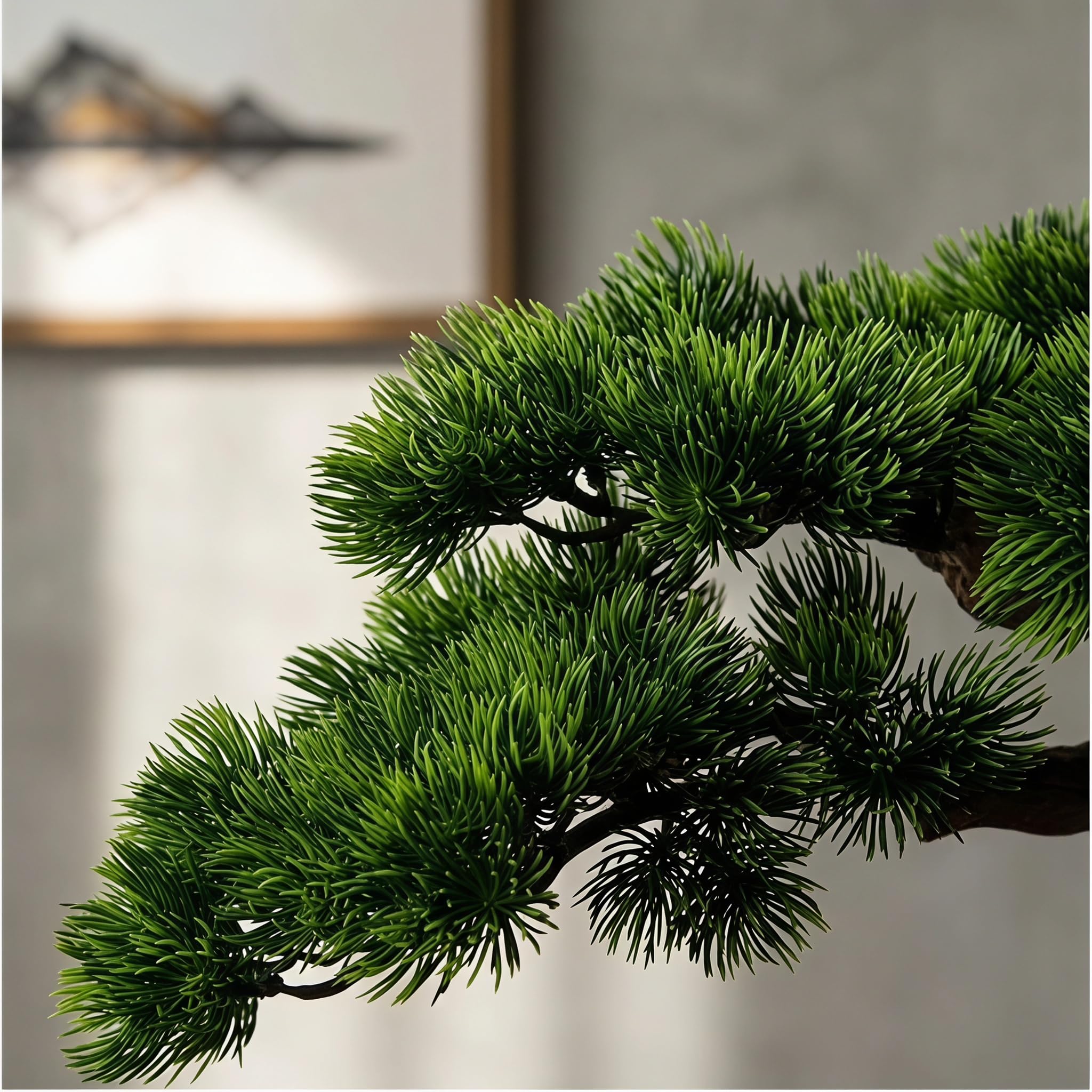 Pino Bonsai Artificiale da 43 Cm - Pianta Finta in Vaso per La Decorazione di Casa, Ufficio O Scrivania - Pianta Dappartamento Realistica