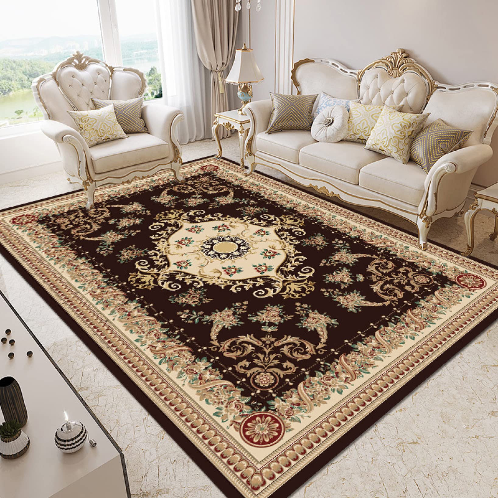 ペルシャ風デザイン ラグ カーペット 200×300cm Amazon｜カーペット ペルシャ絨毯風 夏用 200*300 おしゃれ 1畳 洗える