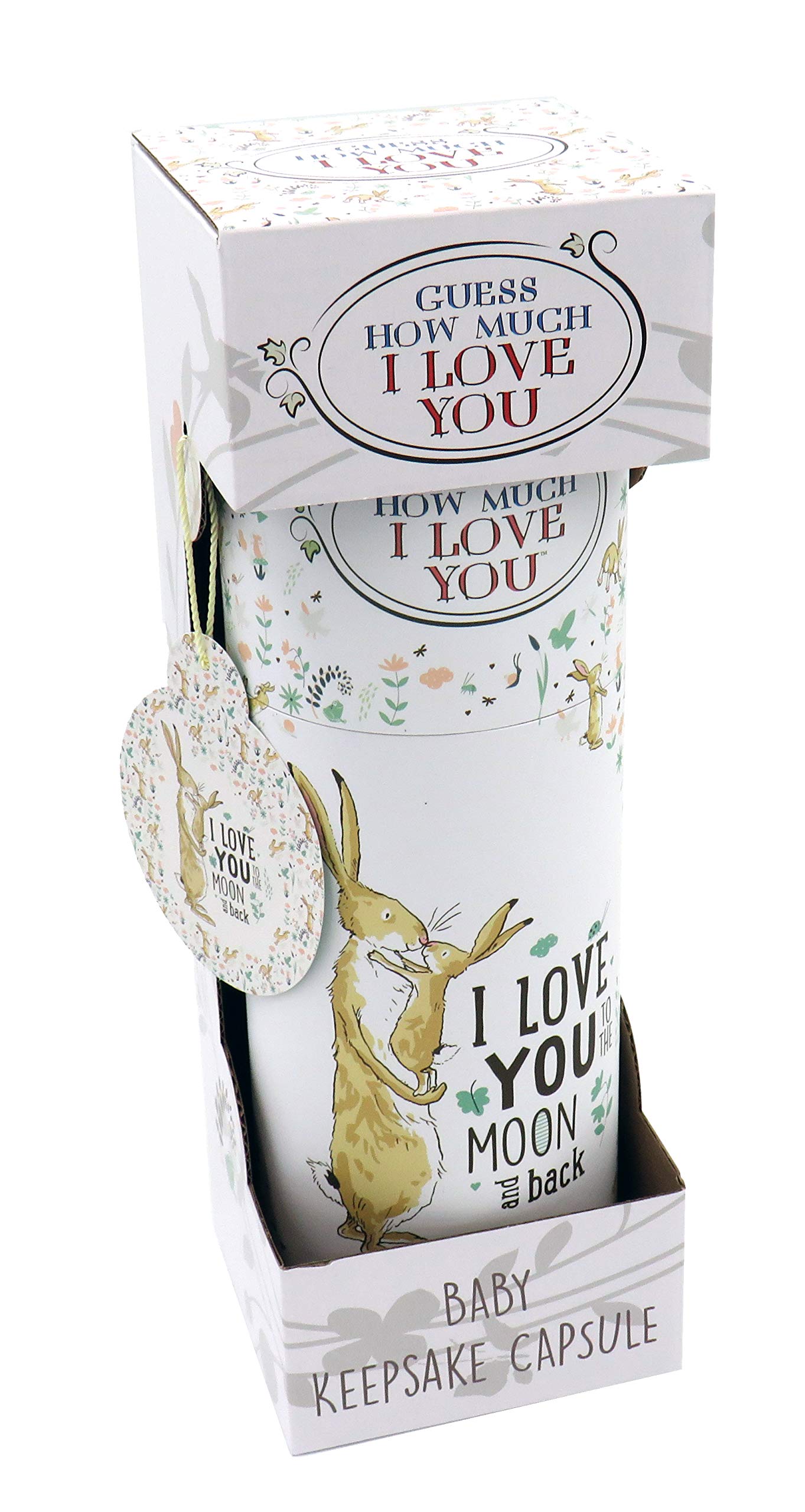 Robert Frederick Baby Keepsake Capsule Tube-Guess How Much I Love You, White, Medium