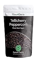 Vista 4 de Viva Doria Tellicherry Peppercorn, Pimienta negra entera esterilizada al vapor, 12 Oz Negro Peppercorns para Recarga de Molinillo