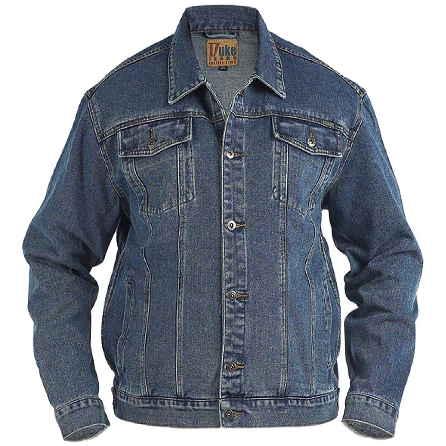 Duke London Stonewash Blue Duke Western Style Trucker Denim Jacket In Chest Size 1XL To 6XL
