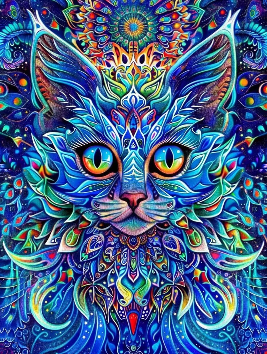 Diamond Painting Blume Malen Nach Zahlen Erwachsene, 5D Diamant Painting Bilder Katze Diamond-painting Mosaikherstellung Bastelset Kinder ab 6 Jahre, Deko Wohnzimmer, Mädchen Geschenke 70x100cm 6X-811