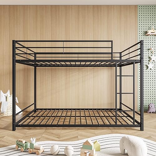 Miniatura 6 de JURMERRY Litera de metal individual sobre camas individuales con barandilla de protección resistente y escalera diseño que ahorra espacio no