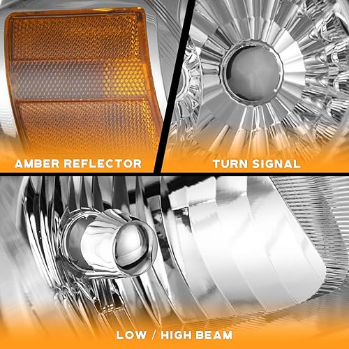 Miniatura 3 de WEELMOTO Conjunto de faros delanteros halógenos para Chevy Cobalt 2005 2006 2007 2008 2009 2010 Par de faros delanteros de repuesto para Pontiac