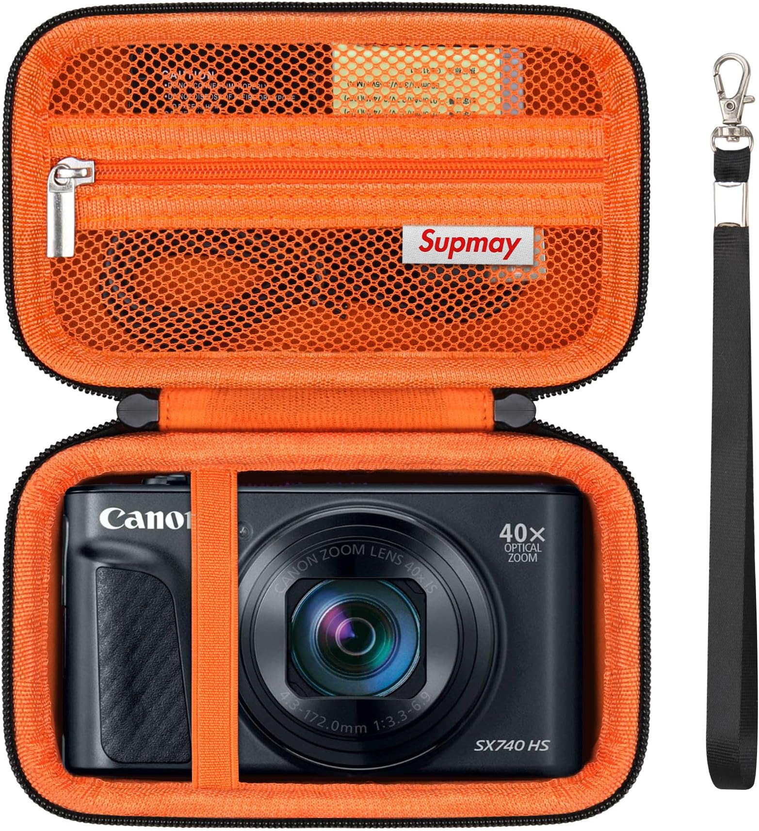 Hard Carrying Case for Canon PowerShot SX740 HS/ SX730 HS/ SX720 HS/ SX620 HS/ G7 X Mark III/ G7 X Mark II Digital Camera, Storage Holder Travel Bag with Mesh Pocket for Battery Pack, Orange
